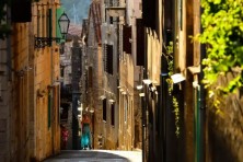 Stone alley in Komiža town during Vis island visit