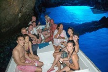 Guests inside Blue Cave enjoying guided speedboat experience